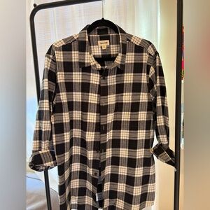Open Edit Men's Black and White Checkered Shirt